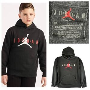 Air Jordan Black Fleece Pullover Hoodie | Big Boy's XL (13-15) | Jumpman Logo